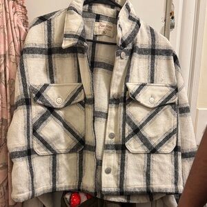 Miss Posh Women's Plaid Jacket - Black and White